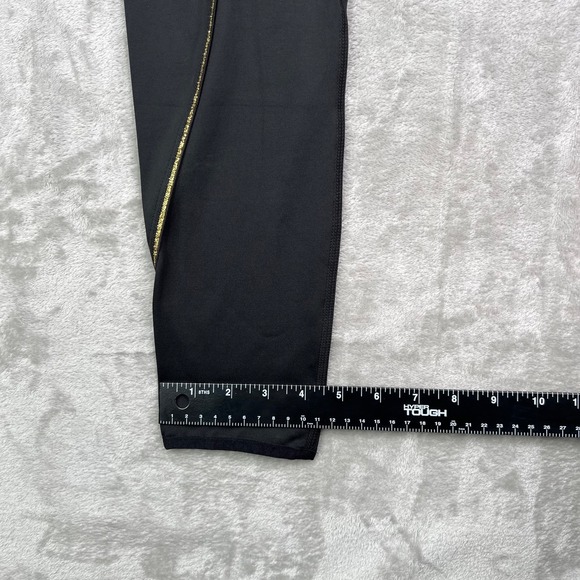 Zyia Light N Tight Leggings Women 6-8 Black Gold Reflective Hi- Rise 7/8 24" New - Picture 6 of 10